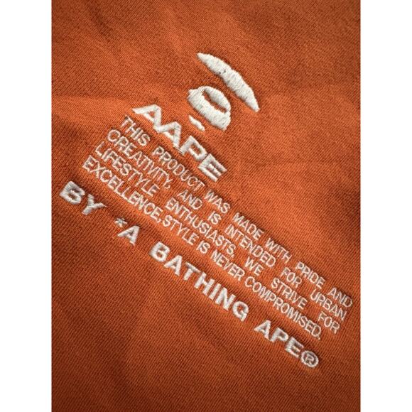 AAPE FANCY CREW NECK SWEATER MENS MEDIUM ORANGE - Picture 12 of 16